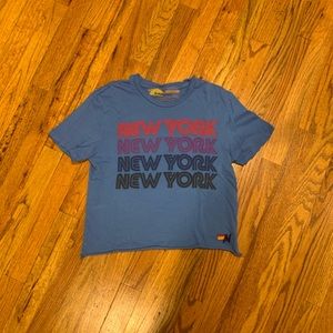Aviator Nation Cropped & Distressed New York Tee